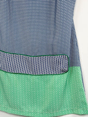 Rinascimento 2000s Blue and Green Mixed Print Color Block Mini Dress - M/L