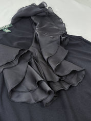 Lauren Ralph Lauren 2000s Black Chiffon Ruffle Tank - M