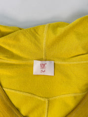 VDP Club 2000s Yellow Suede Panel Rhinestone Studded Hooded Jacket - S/M