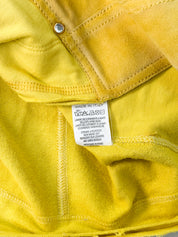 VDP Club 2000s Yellow Suede Panel Rhinestone Studded Hooded Jacket - S/M
