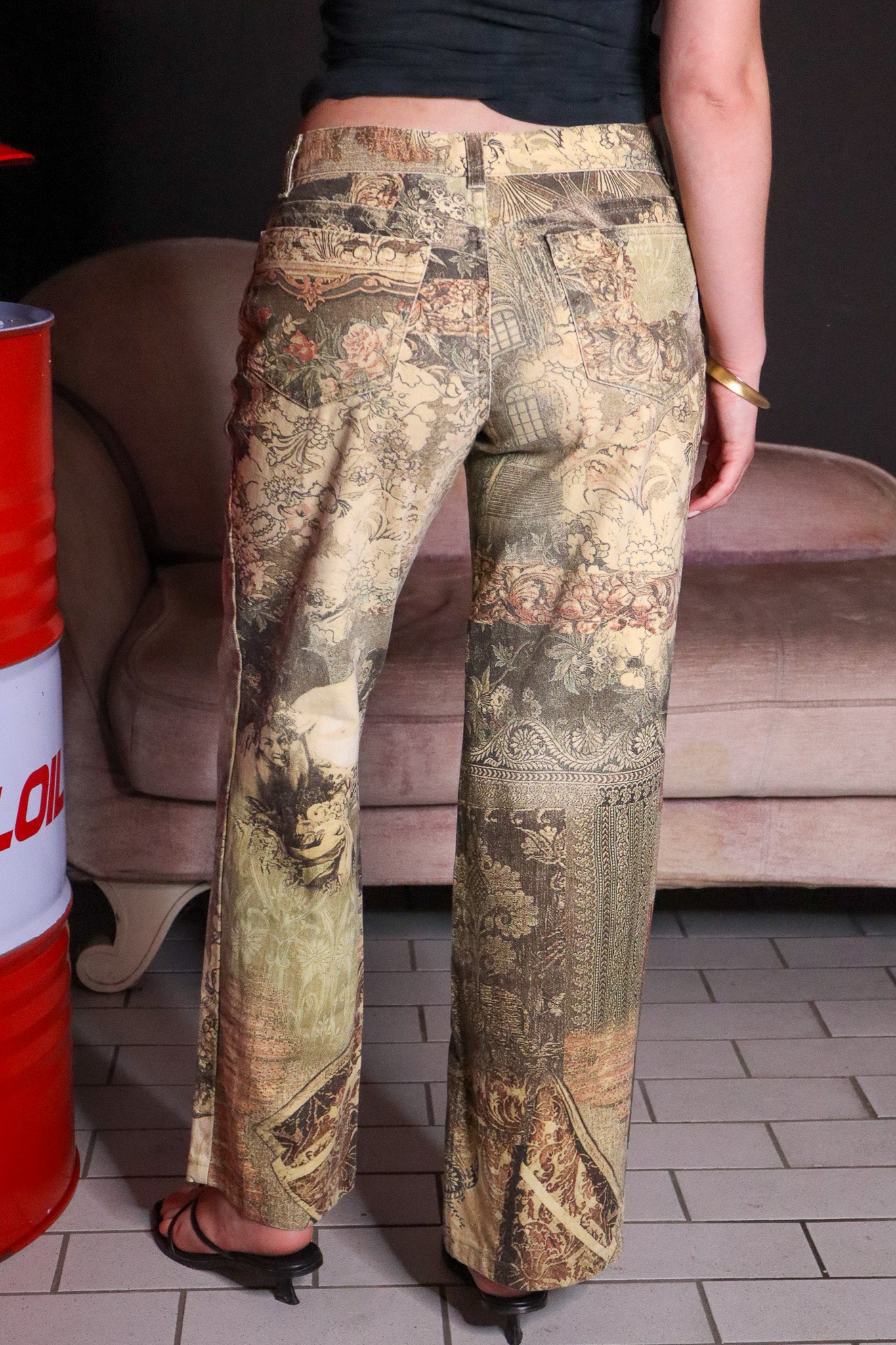 Roberto Cavalli 2000s Baroque Tapestry Print Jeans