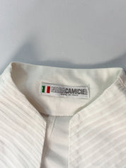 Naracamicie 2000s Cream Pintuck Clasp-Front Fitted Blouse - S