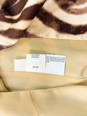 Blu Charme di Marella 2000s Brown Mirrored Zebra Silk Shift Mini Dress - S/M