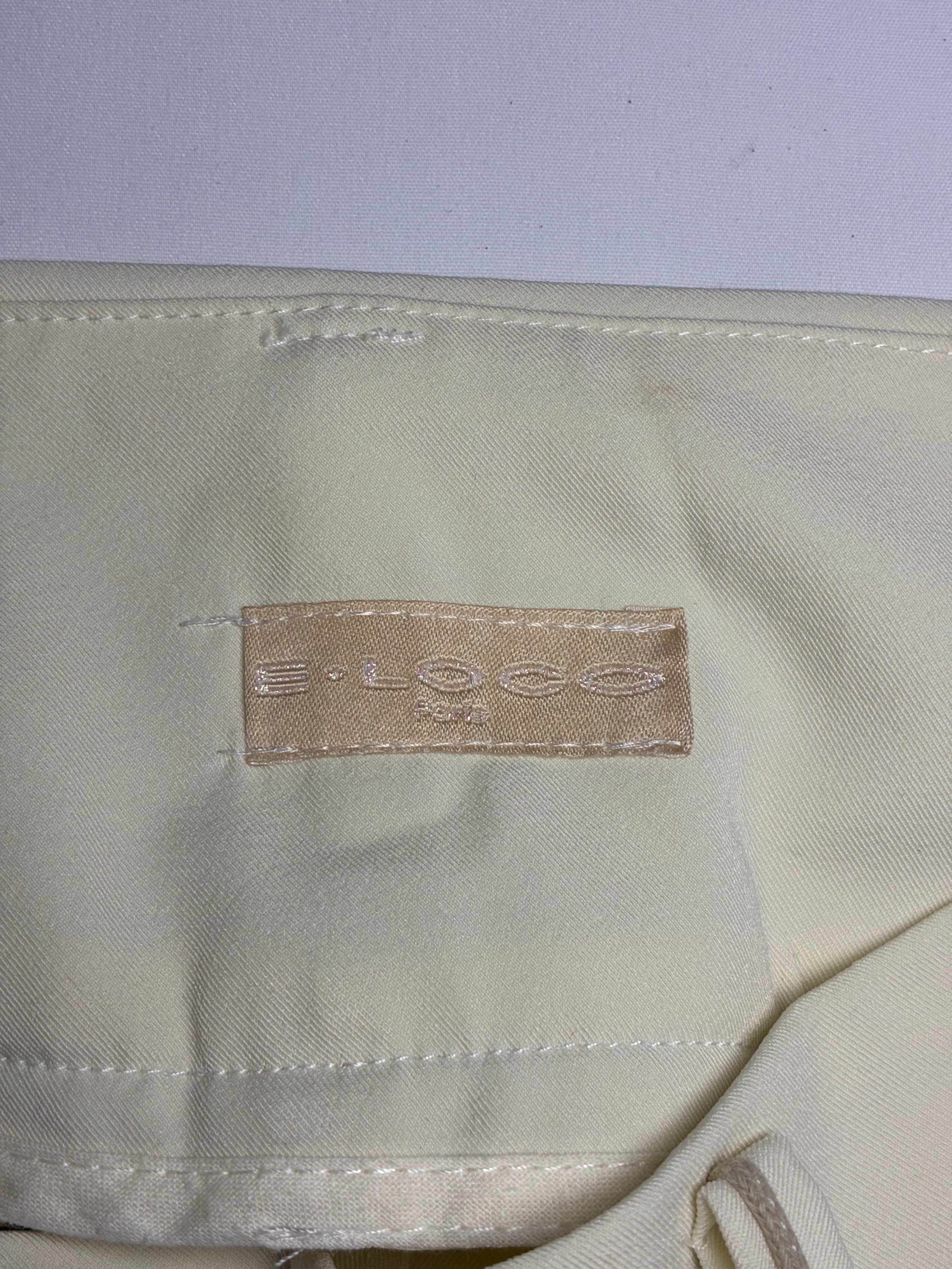 Enzo Loco 2000s Cream Contrast Piped Flare Pants - W25