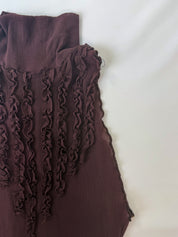 Jean Paul Gaultier 90s Burgundy Ruffle Turtleneck Tank - XS/S