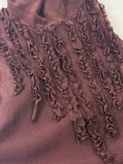 Jean Paul Gaultier 90s Burgundy Ruffle Turtleneck Tank - XS/S