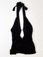 Patrizia Pepe Firenze 2000s Black Sequin Halter Top - XS/S