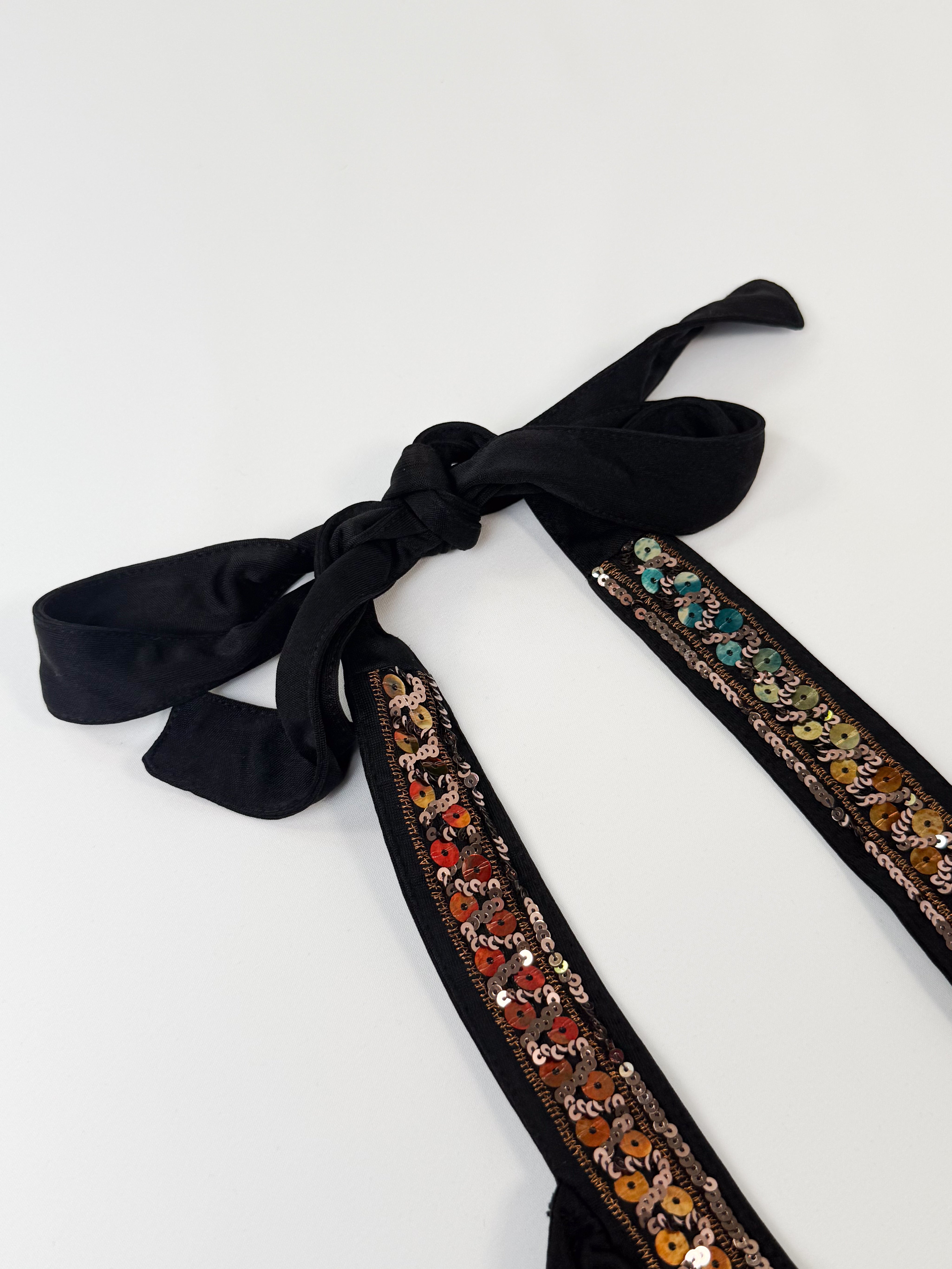 Patrizia Pepe Firenze 2000s Black Sequin Halter Top - XS/S