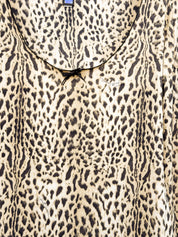 Just Cavalli 2000s Leopard Print Stretch Mesh Long Sleeve Top - S/M