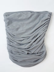 Emporio Armani 2000s Grey Mesh Ruched Strapless Top - S/M