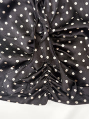 Flavio Castellani 2000s Black Polka Dot Silk Ruched Halter Top - S