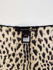 Just Cavalli 2000s Leopard Print Stretch Mesh Long Sleeve Top - S/M