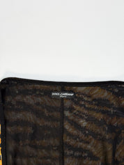 Dolce & Gabbana 2000s Mare Tiger Print Sheer Mesh Midi Dress - M
