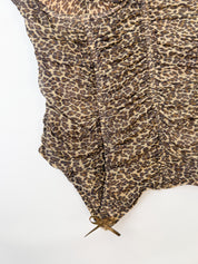 Chantal Thomass 1990s Leopard Mesh Ruched Bustier Set - S