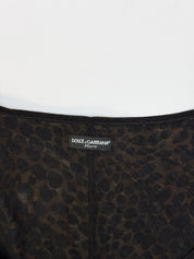 Dolce & Gabbana 2000s Mare Tiger Print Sheer Mesh Midi Dress - M