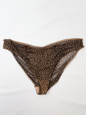 Chantal Thomass 1990s Leopard Mesh Ruched Bustier Set - S