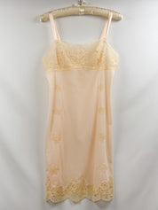 Christian Dior 1990s Cream Lace Applique Slip Dress - S/M
