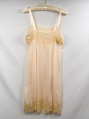 Christian Dior 1990s Cream Lace Applique Slip Dress - S/M