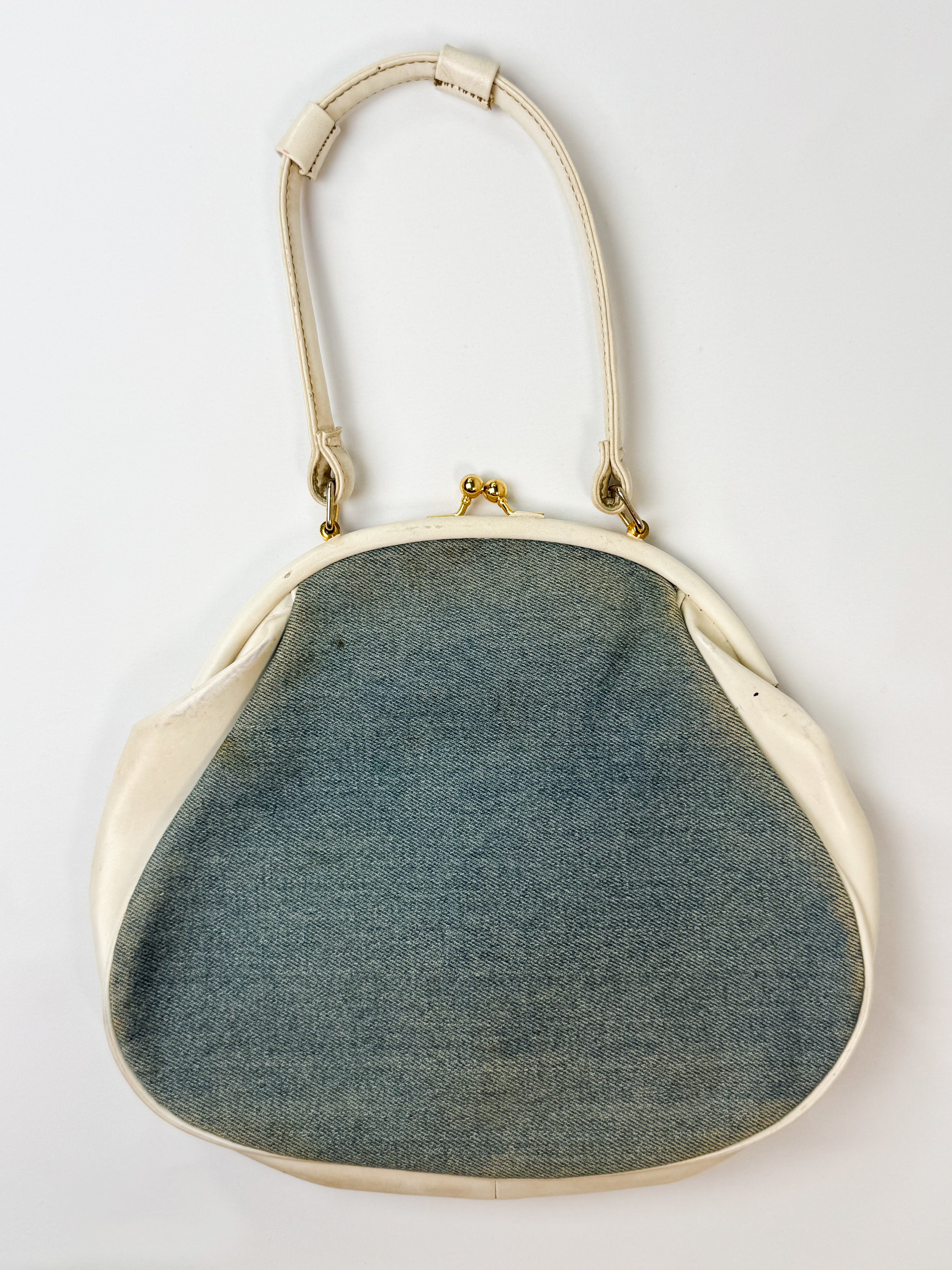 Gai Mattiolo Jeans 1990s Denim Pin-Up Beaded Frame Bag