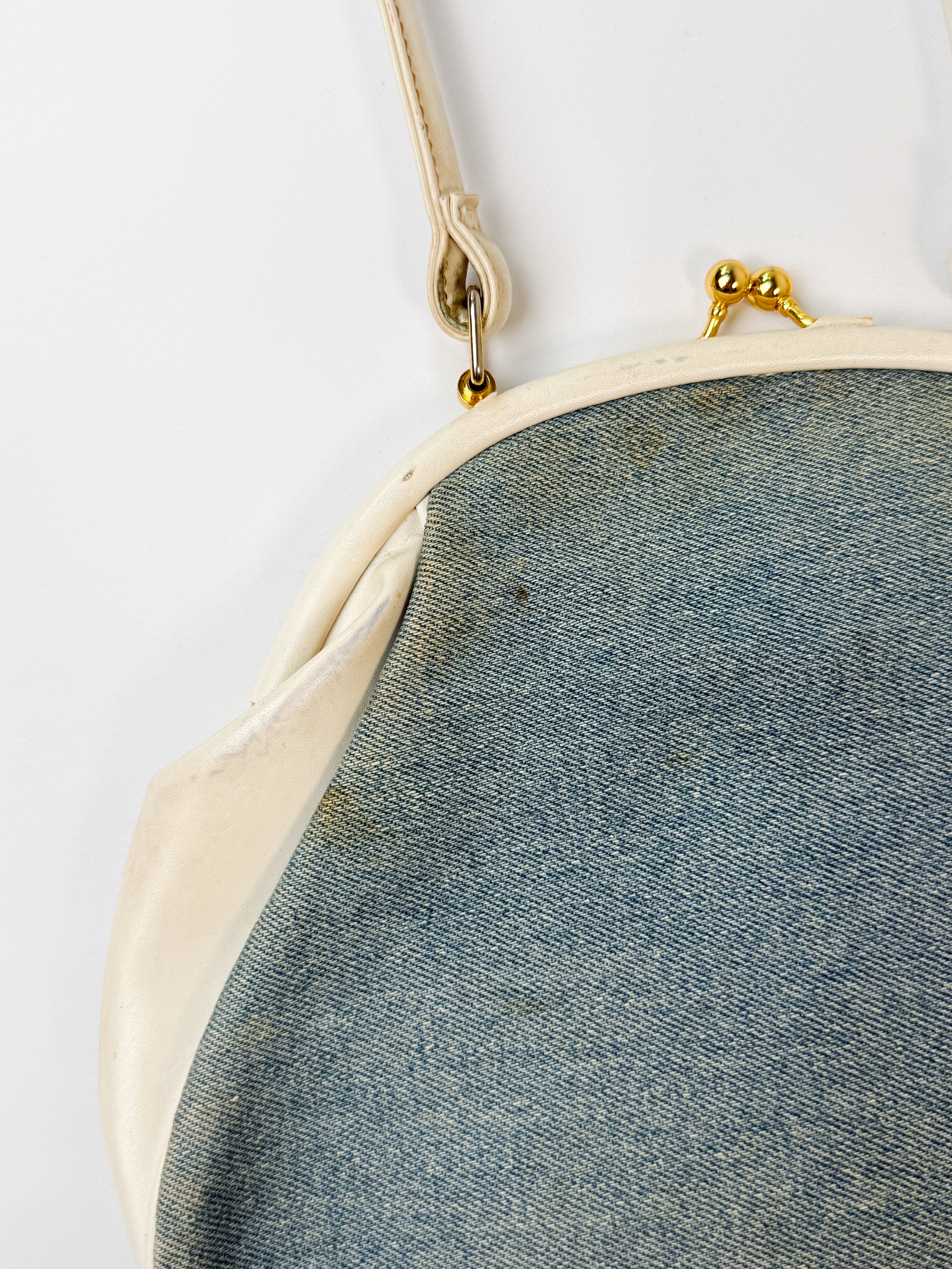 Gai Mattiolo Jeans 1990s Denim Pin-Up Beaded Frame Bag