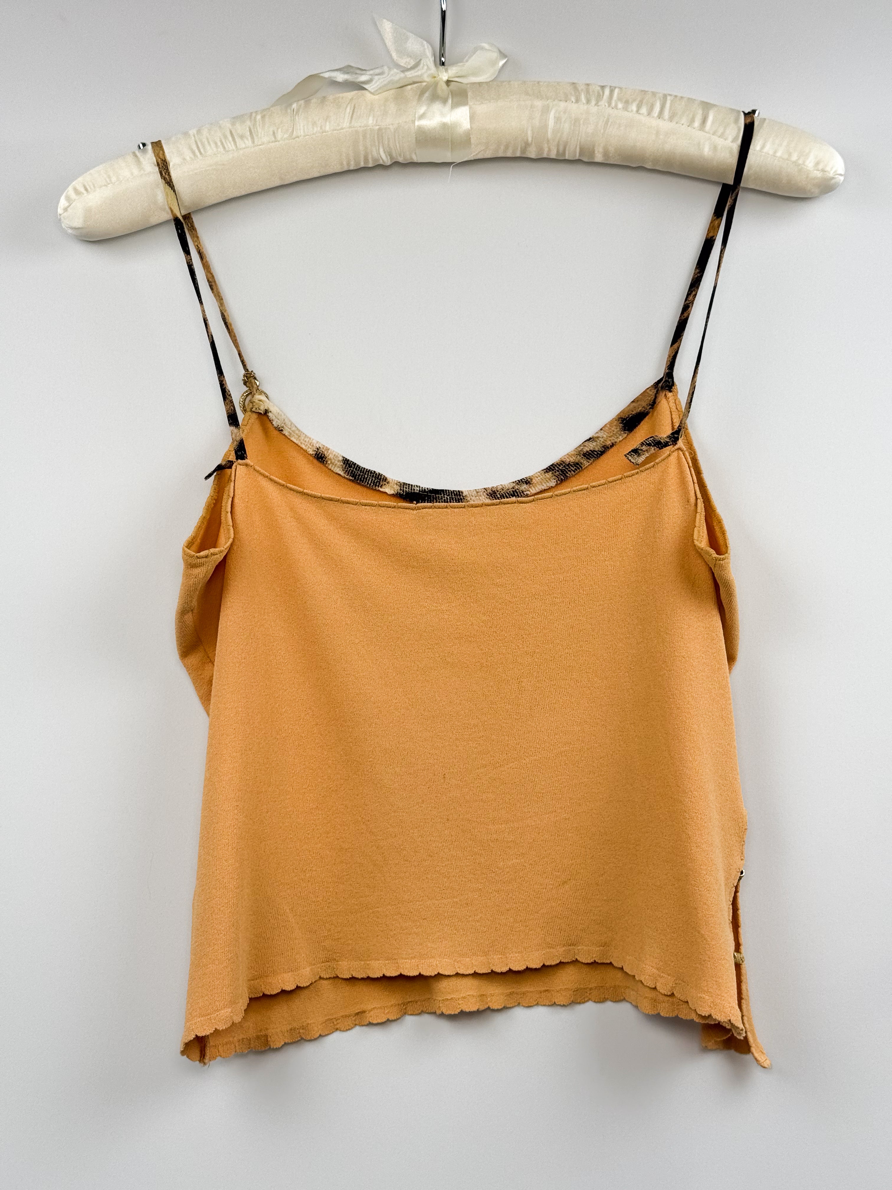 Roberto Cavalli 2000s Peach Snake Strap Cami Top - As Is - S/M