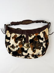 Just Cavalli 2000s Cow Print Hobo Bag