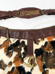 Just Cavalli 2000s Cow Print Hobo Bag