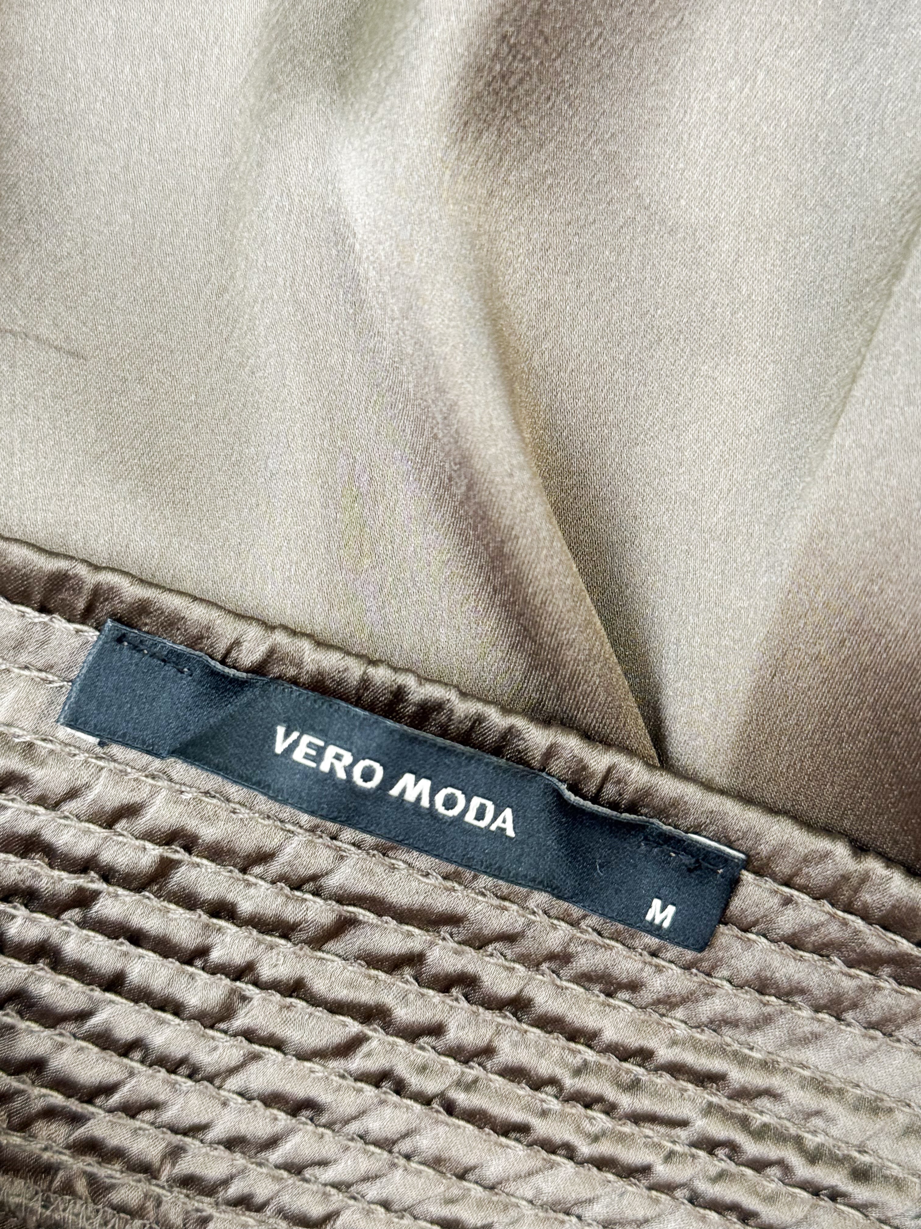Vero Moda 2000s Olive Satin Sequin Bubble Cami - S