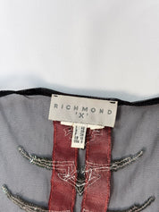 Richmond X 2000s Black Mesh Spine Sequin Embellished Tank Top - S/M