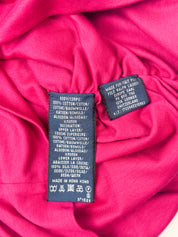 Ralph Lauren 2000s Hot Pink Ruffle V-Neck Silk Hem Top - S