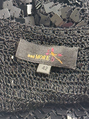 and MORE 1990s Black Square Sequin Bugle Bead Crochet Tank - S/M