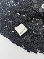 Vintage 1990s Black Square Sequin Crochet Tank - M/L