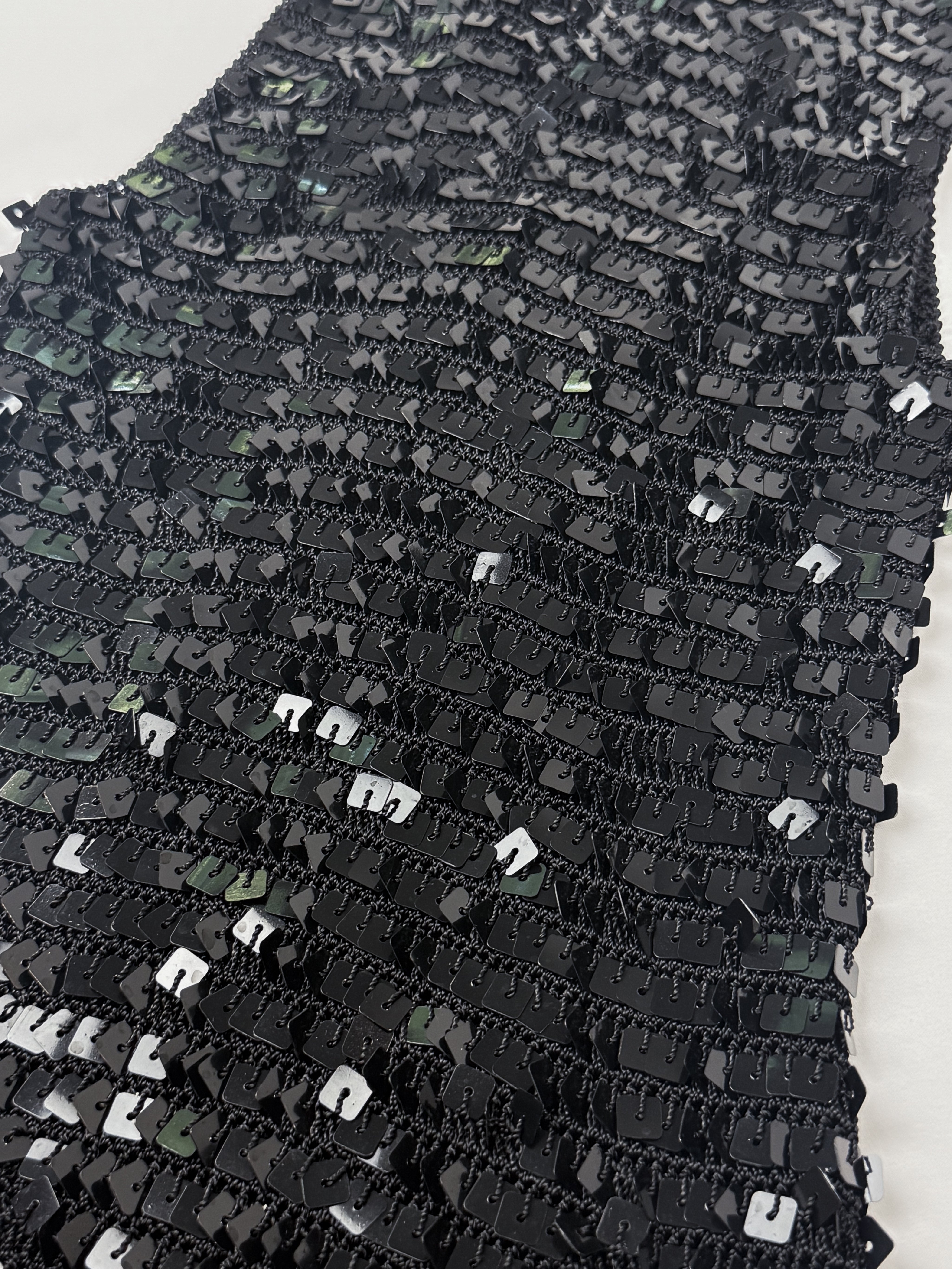 Vintage 1990s Black Square Sequin Crochet Tank - S/M