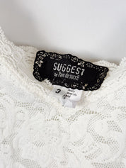 Suggest by Pain de Sucre 2000s White Lace Mesh Floral Slip Dress - M
