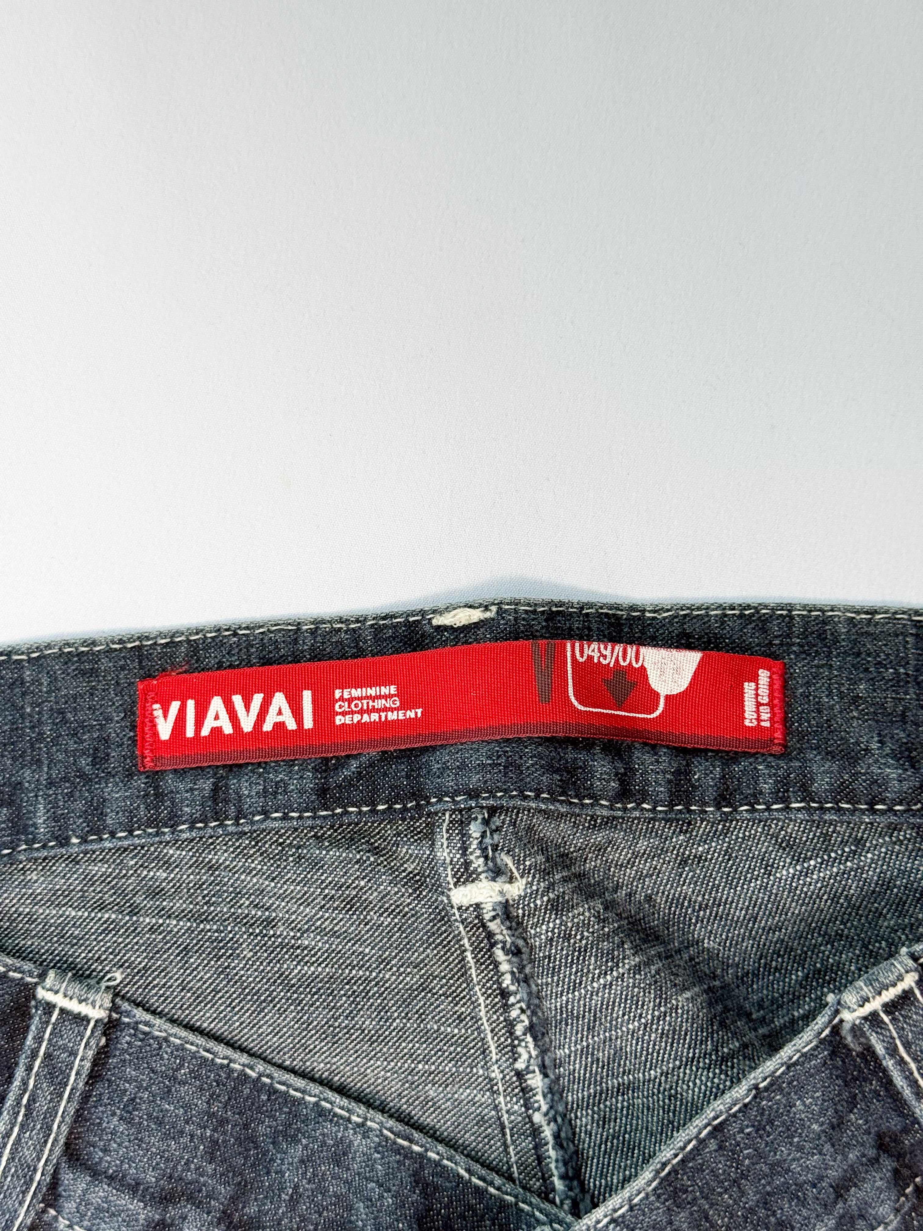 Viavai 2000s Dark Indigo Stud-Trim Flare Jeans - W29