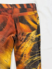 Roberto Cavalli FW 2000 Crystal Embellished Tiger Print Jeans - W28/29