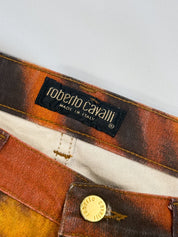 Roberto Cavalli FW 2000 Crystal Embellished Tiger Print Jeans - W28/29