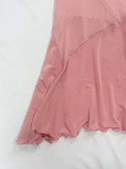 Class Roberto Cavalli 2000s Pink Lace-Up Corset Top & Skirt Set with Tiger Print Trim - L