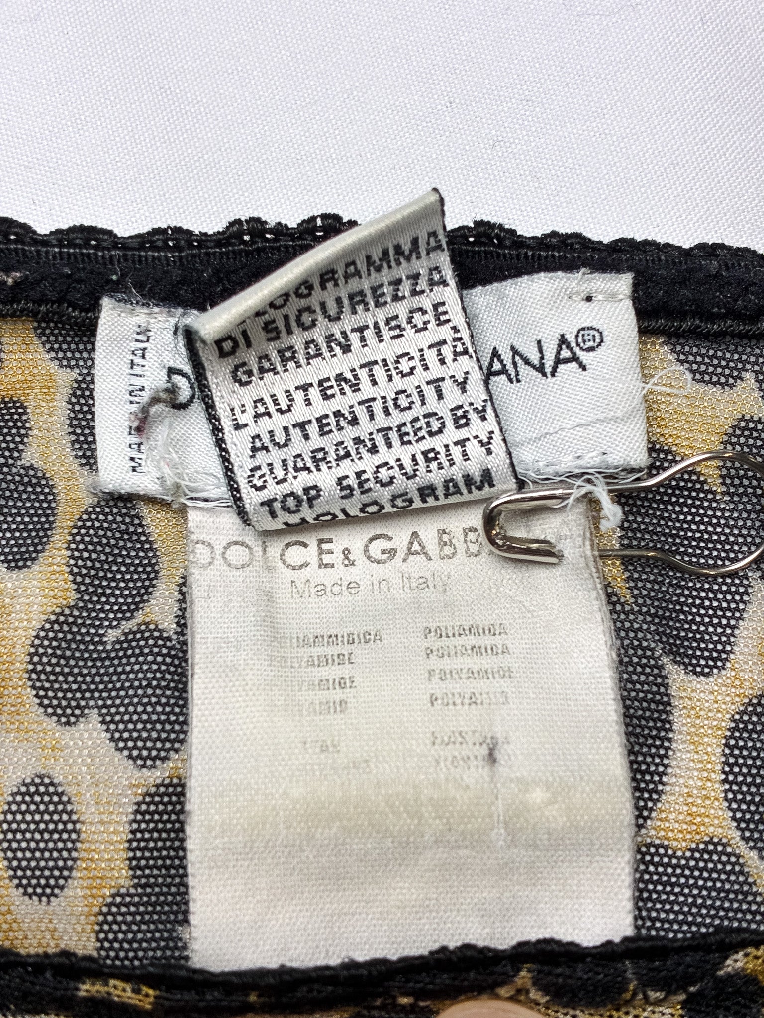 Dolce & Gabbana Intimo 1990s Leopard Print Scallop Trim Mesh Tank - M/L