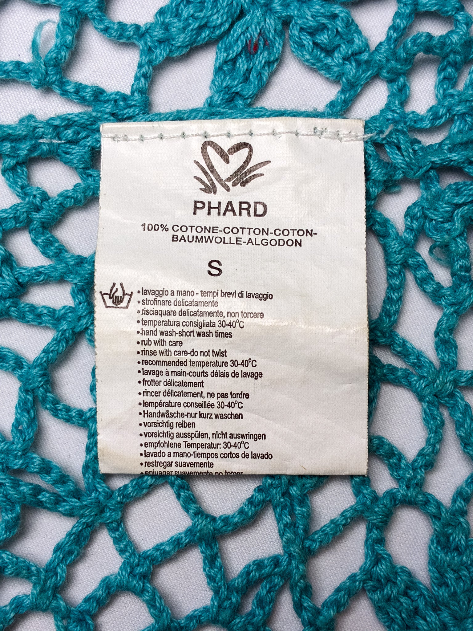 2000s Italian Turquoise Sequin Crochet Top - S/M