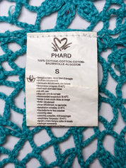 2000s Italian Turquoise Sequin Crochet Top - S/M