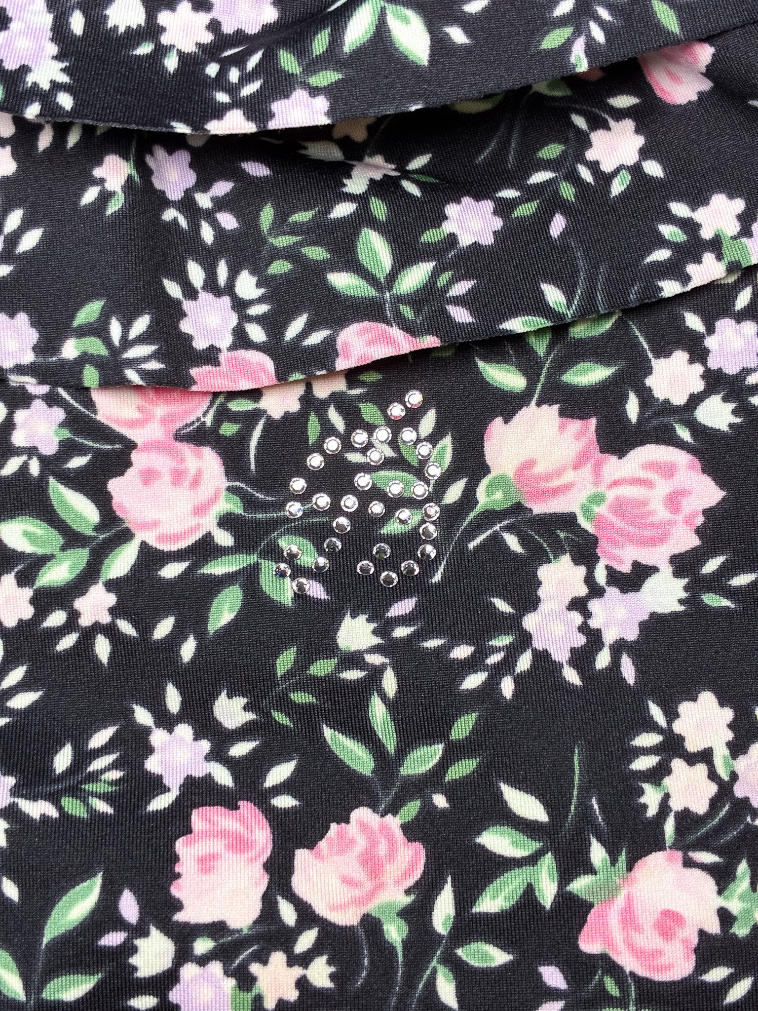 Blumarine Beachwear 2000s Black Rose Floral Halter Mini Dress - M