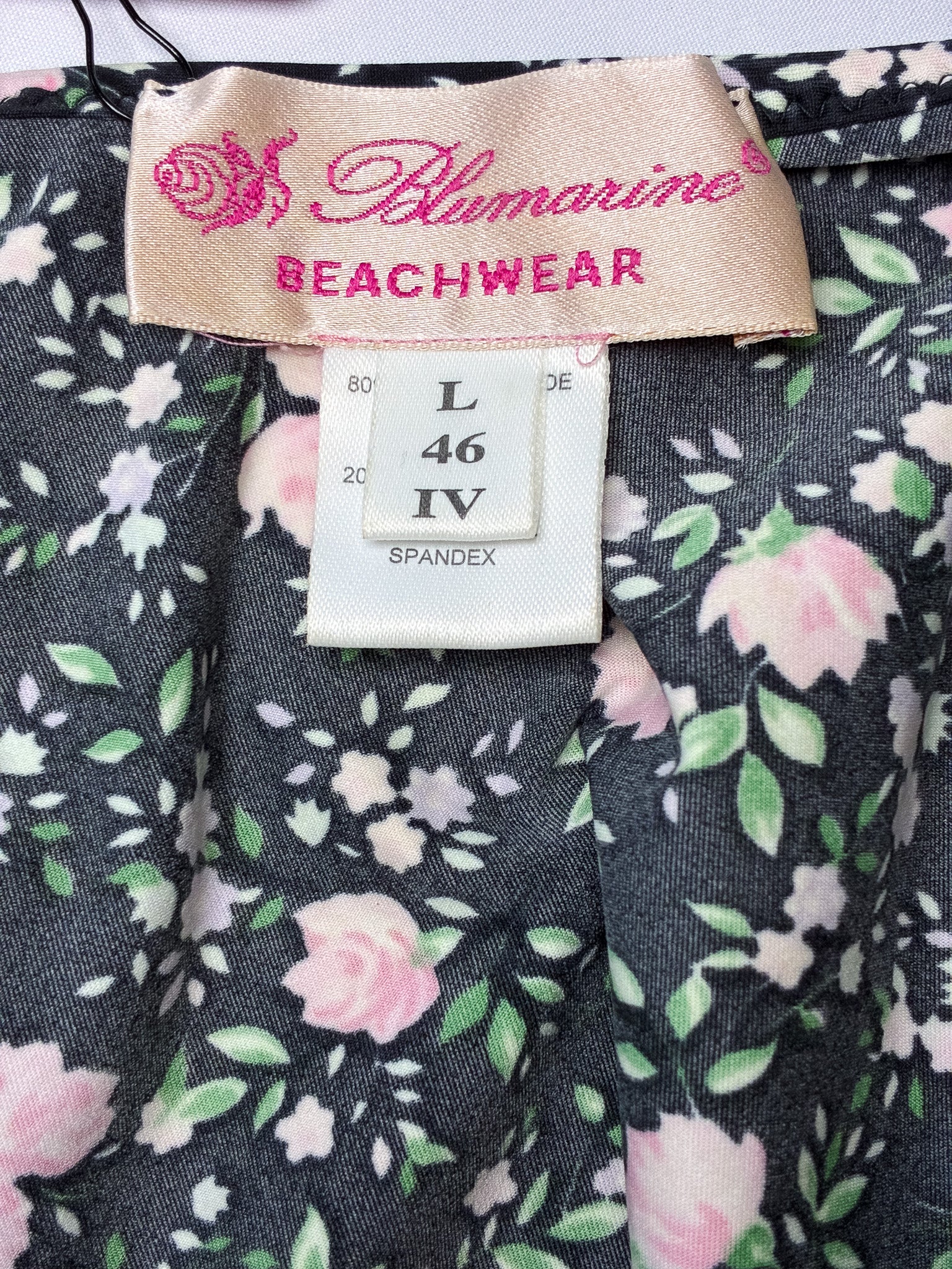 Blumarine Beachwear 2000s Black Rose Floral Halter Mini Dress - M