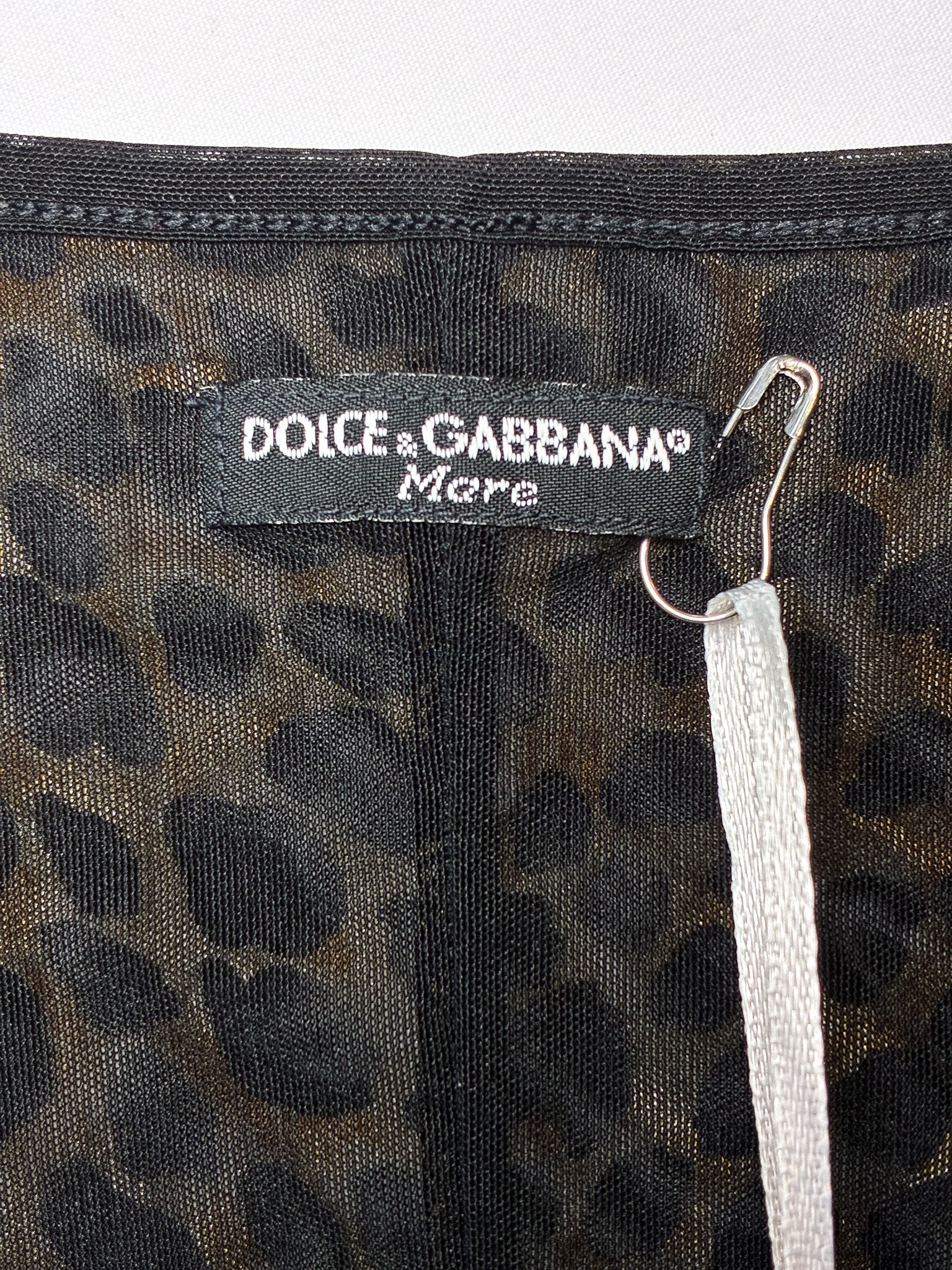 Dolce & Gabbana Mare 2000s Leopard Mesh Mini Dress - S/M
