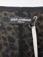 Dolce & Gabbana Mare 2000s Leopard Mesh Mini Dress - S/M