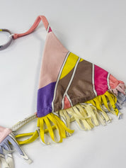 Emilio Pucci 2000s Psychedelic Print Fringe Triangle Bikini Set - XS