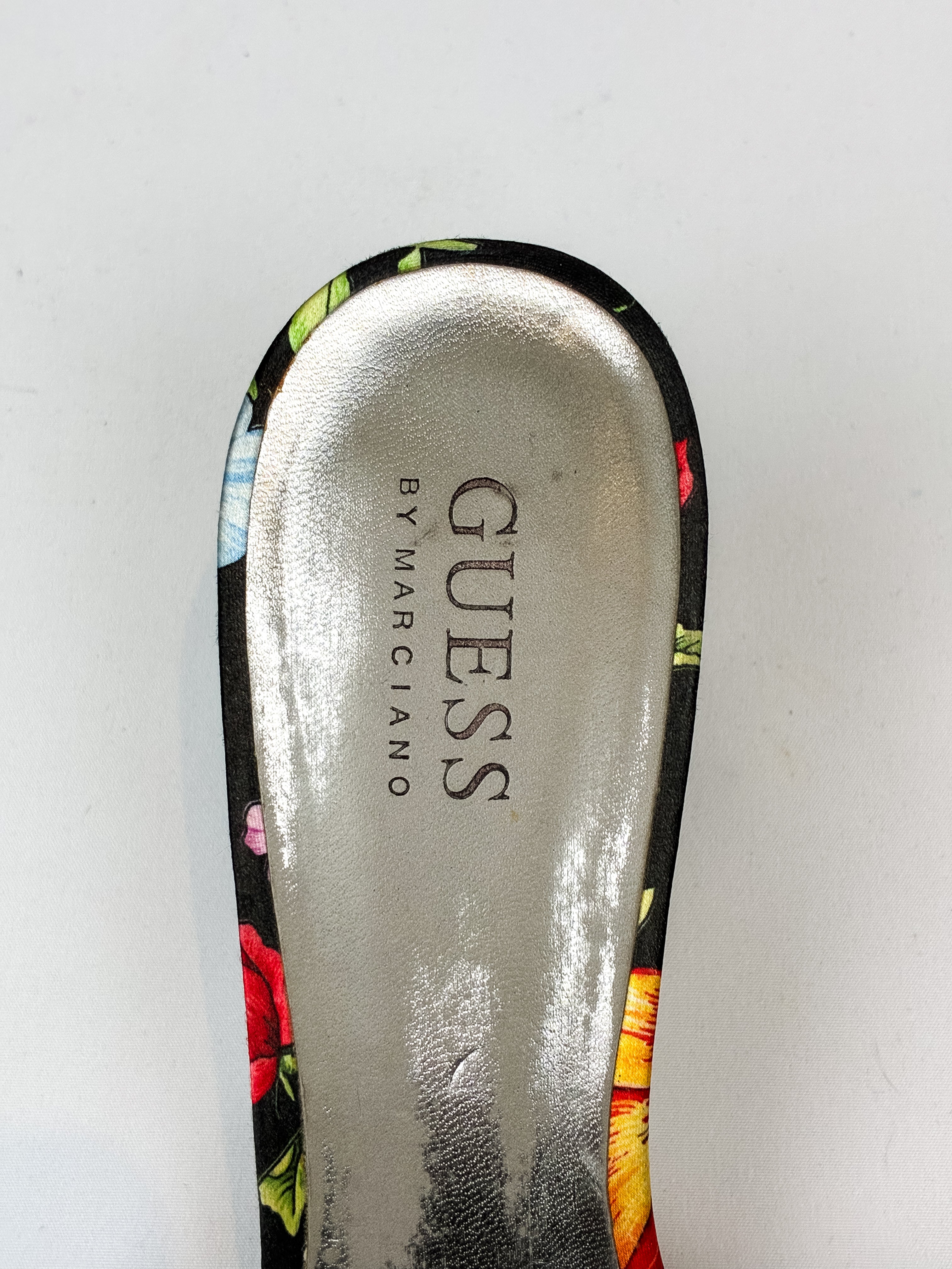 Guess by Marciano 2000s Black Floral Satin Bow Mules - EU 39