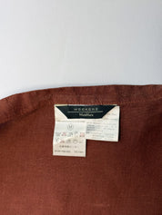 Weekend Max Mara 2000s Rust Embroidered Top and Brown Linen Maxi Skirt Set - M