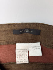 Weekend Max Mara 2000s Rust Embroidered Top and Brown Linen Maxi Skirt Set - M