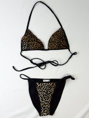 Dolce & Gabbana Mare 2000s Leopard Print Tie Bikini Set - S/M